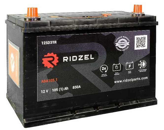 Фото Аккумуляторная батарея RIDZEL 12V 105Ah АЗИЯ прямой полярности