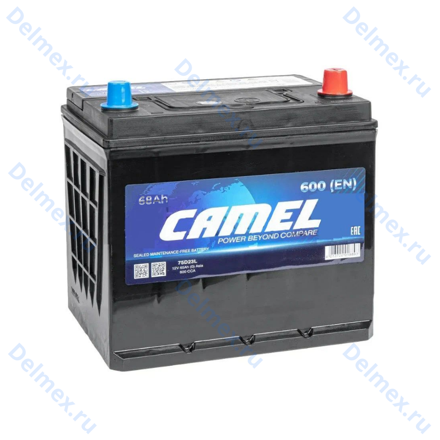 Аккумуляторная батарея 12V 68Ah (0) Asia CAMEL (80D23L) оп фото 