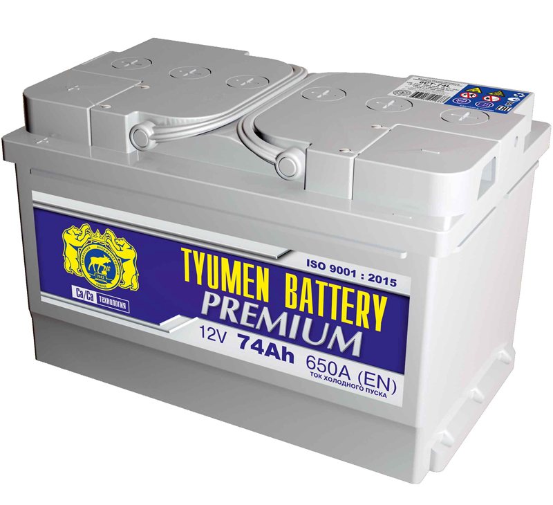 Фото Аккумуляторная батарея Tyumen Battery 6СТ-74LR PREMIUM низкая обратной полярности