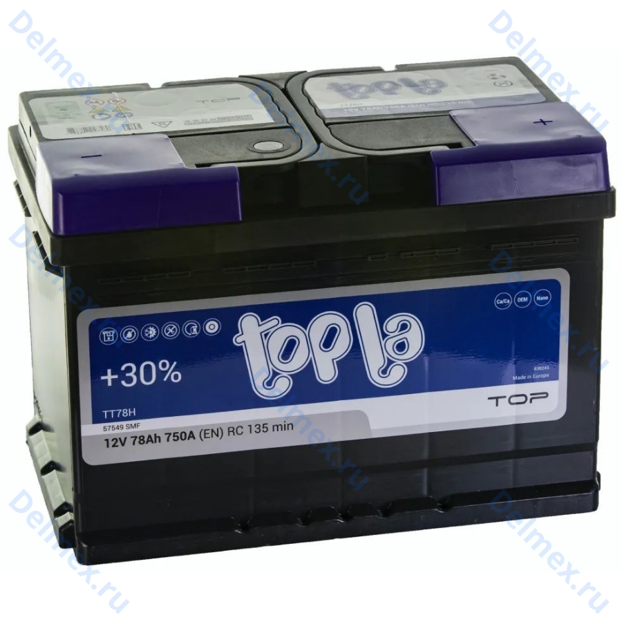 Аккумуляторная батарея TOPLA 6СТ-78L Top Sealed обратной полярности (118678)