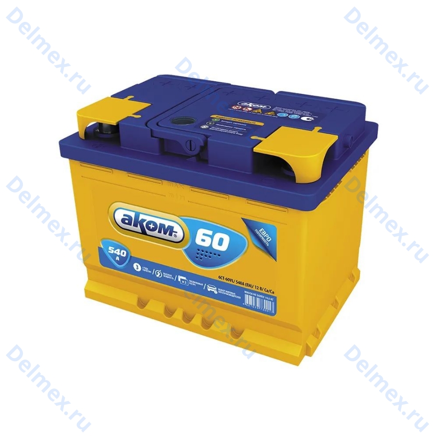 Аккумуляторная батарея АКОМ 6СТ-60L обратной полярности