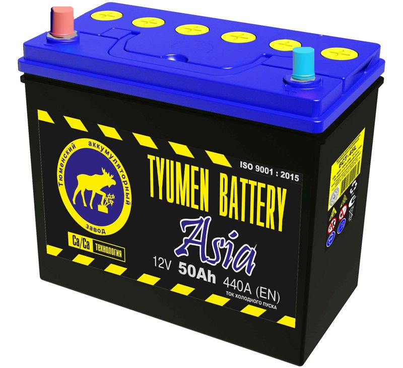 Аккумуляторная батарея Tyumen Battery 6СТ-50L Asia прямой полярности