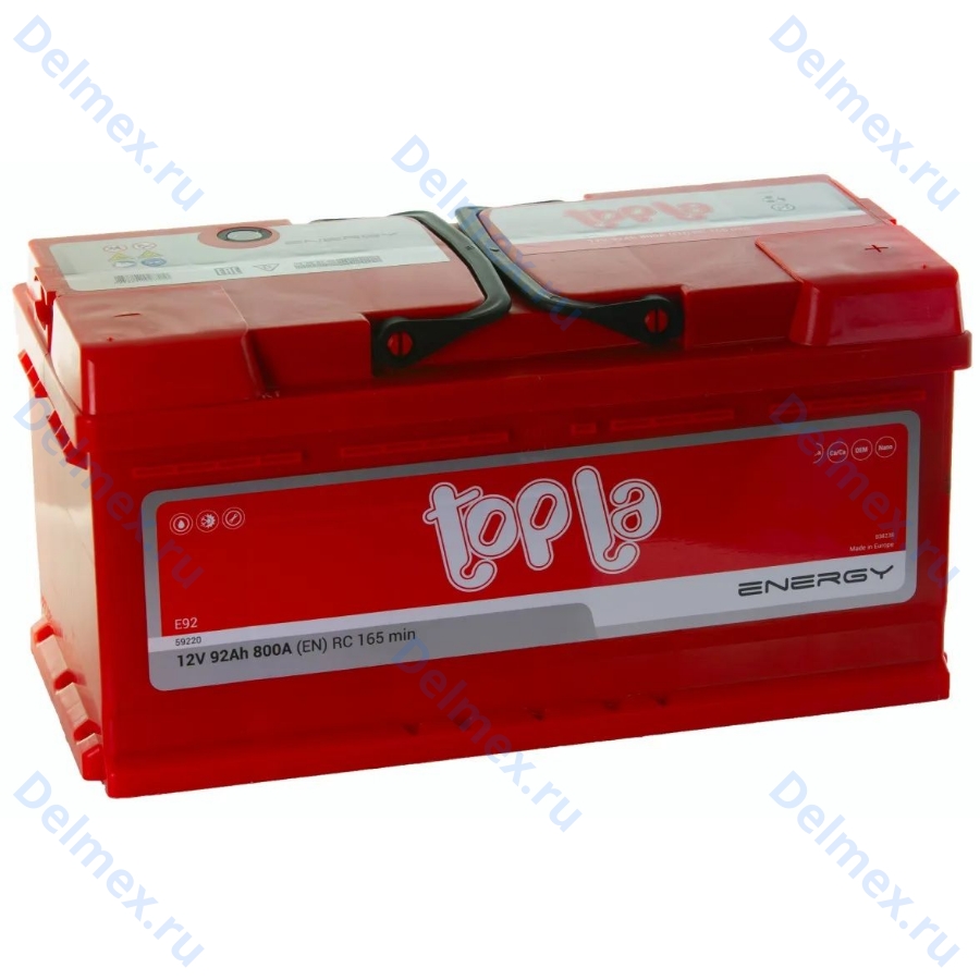 Аккумуляторная батарея TOPLA 6СТ-92L Energy обратной полярности (108092)