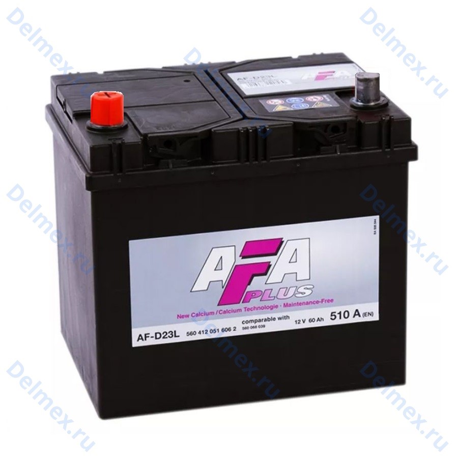 Аккумуляторная батарея AFA PLUS 6СТ-60L Азия прямой полярности (AFD23R)