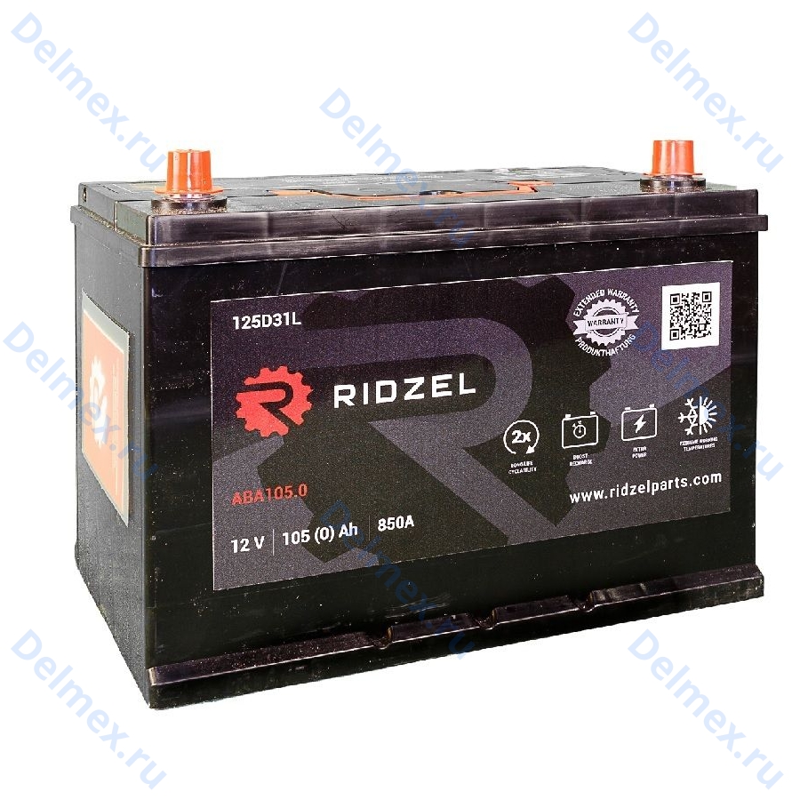 Аккумуляторная батарея RIDZEL 12V 105Ah АЗИЯ обратной полярности