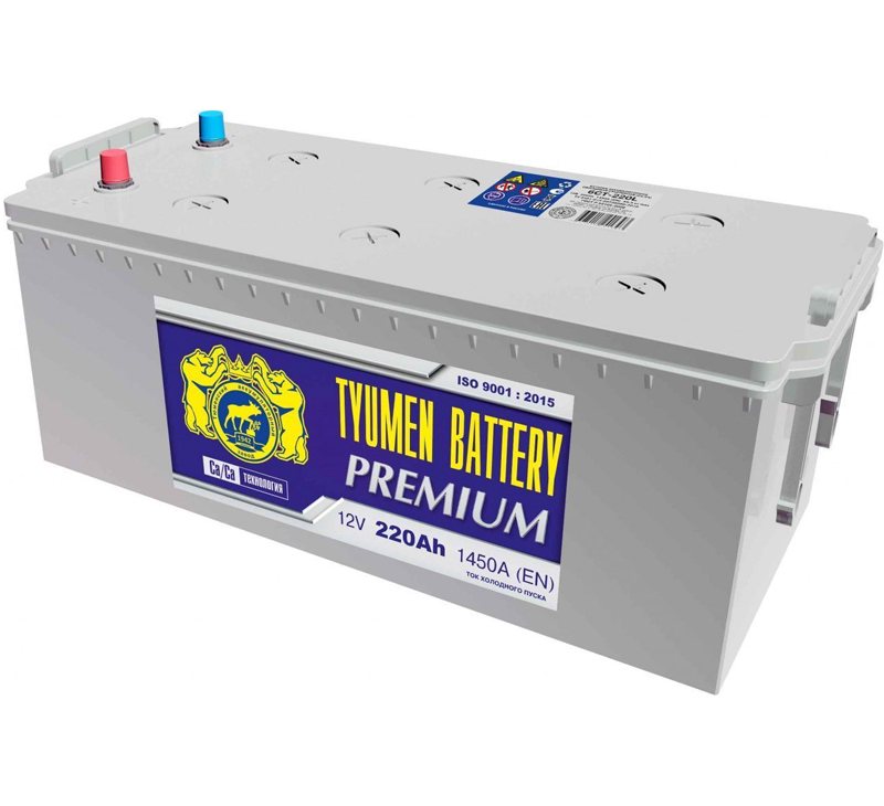 Аккумуляторная батарея Tyumen Battery 6СТ-220L PREMIUM прямой полярности