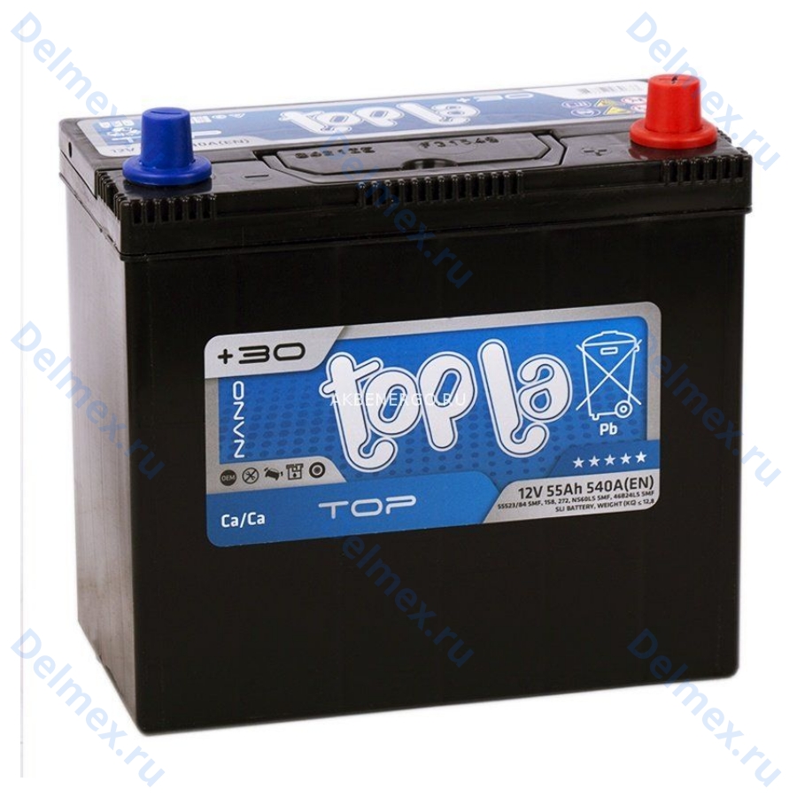 Аккумуляторная батарея TOPLA 6СТ-55L Top Asia обратной полярности фото 
