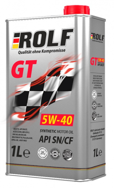 Фото Масло моторное синтетическое ROLF GT SAE 5W40 API SN/CF. 1л