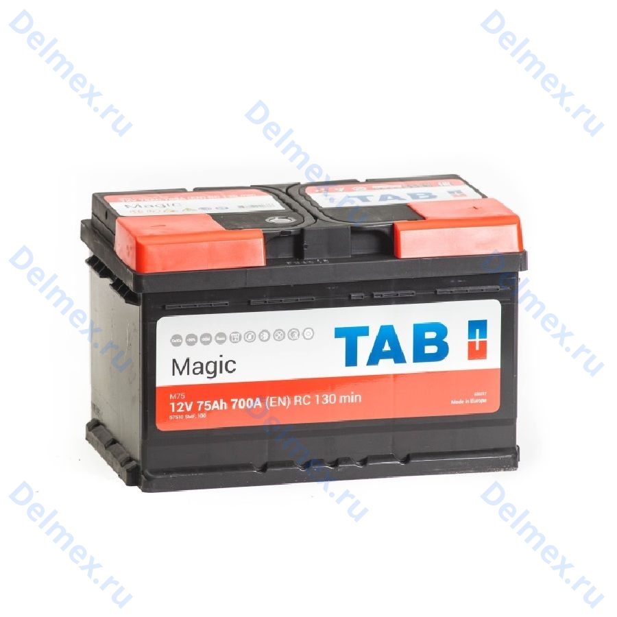 Аккумуляторная батарея TAB 6СТ-75L MAGIC обратной полярности низкий (189072)