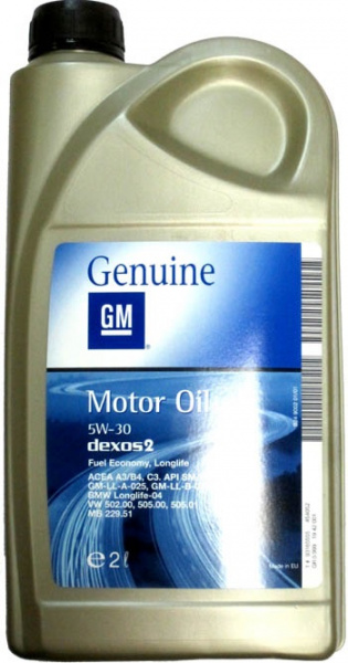 Фото Масло моторное синтетическое GM DEXOS2 5w30 SM/CF A3/B4/C3 (пластик ЕС 2л)