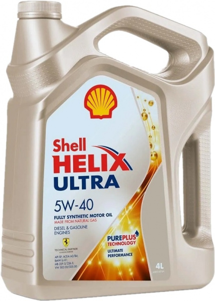 Фото Масло моторное синтетическое SHELL Helix Ultra 5w40 4л API SN/CF(550055905)