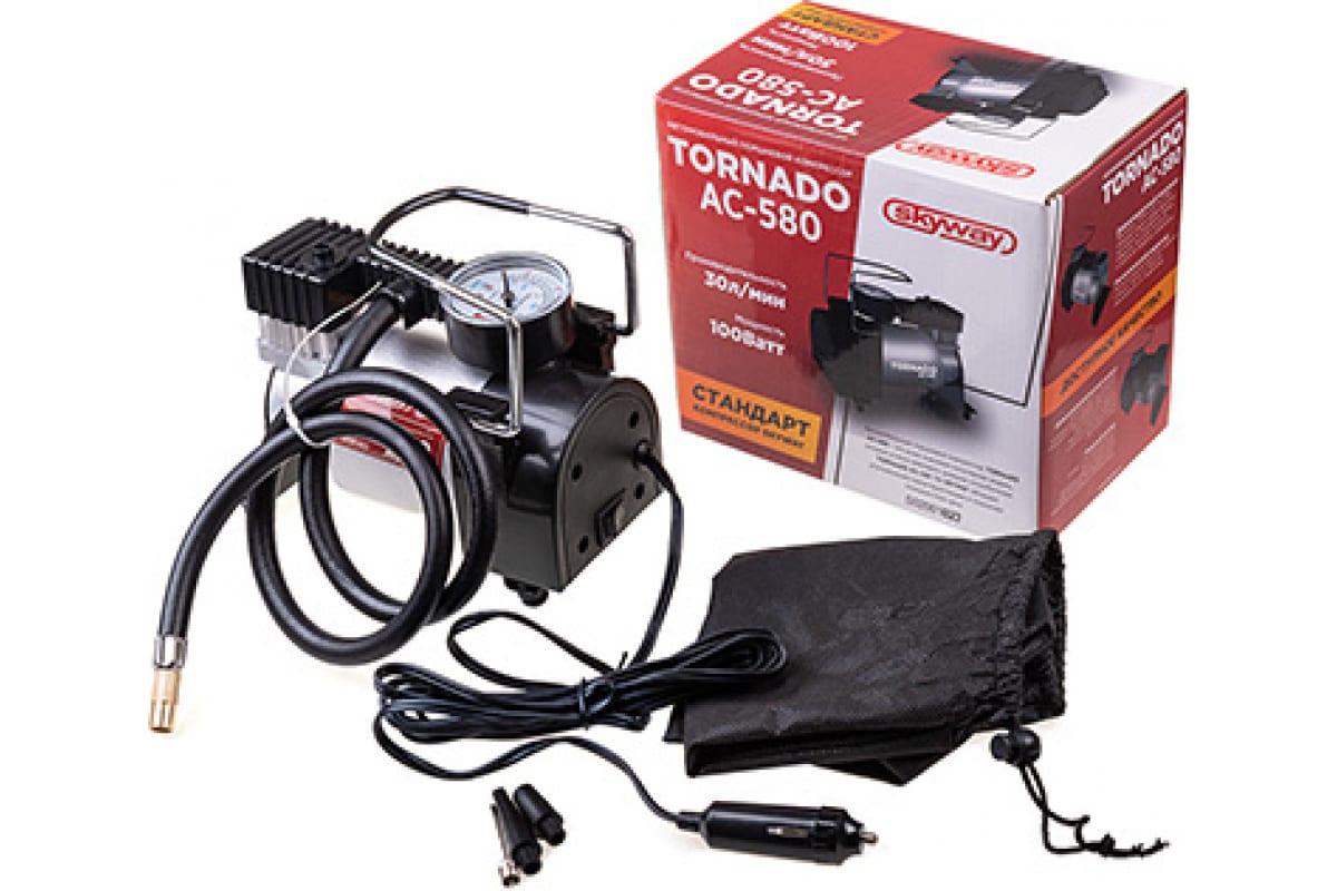 Компрессор TORNADO AC-580 пласт. корпус 30л./мин. 12В фото 