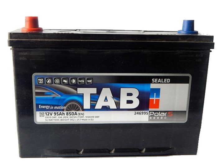 Фото Аккумуляторная батарея TAB 6СТ-95L POLAR JIS MF прямой полярности Азия (246995)