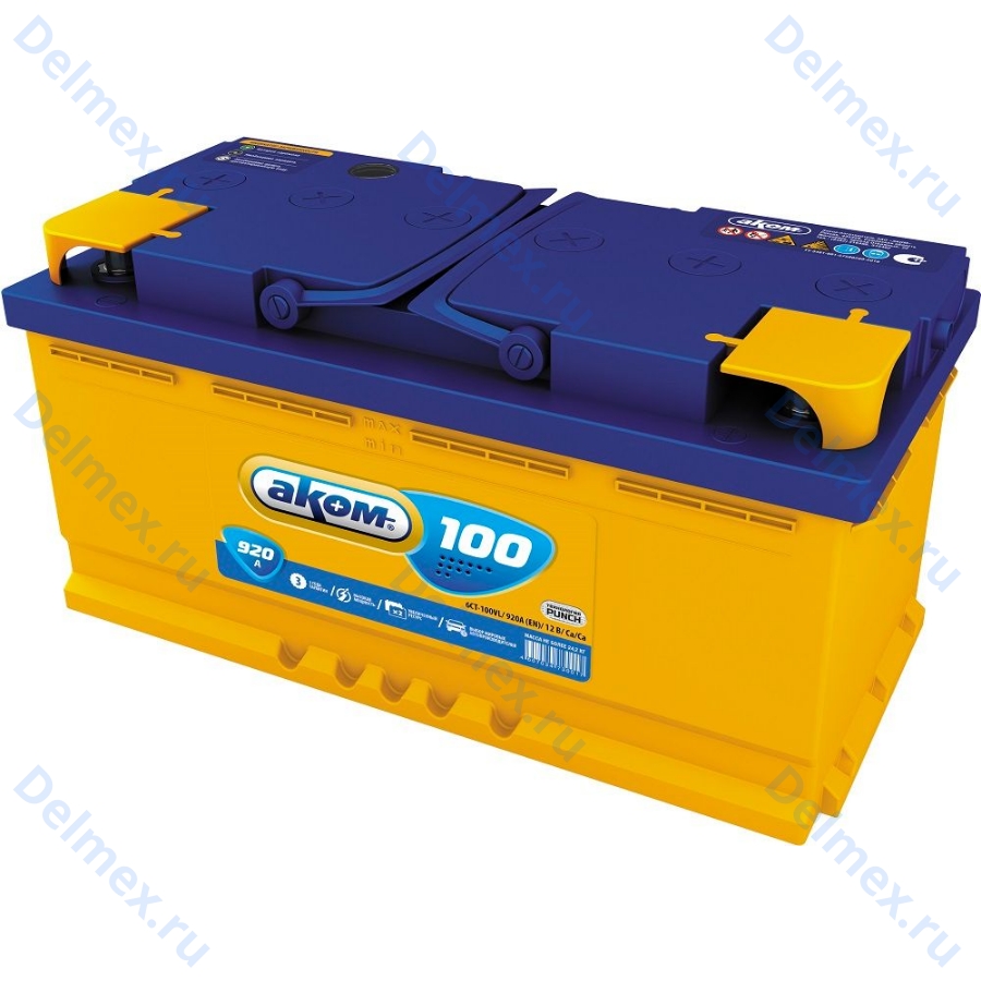 Аккумуляторная батарея АКОМ 6СТ-100L прямой полярности