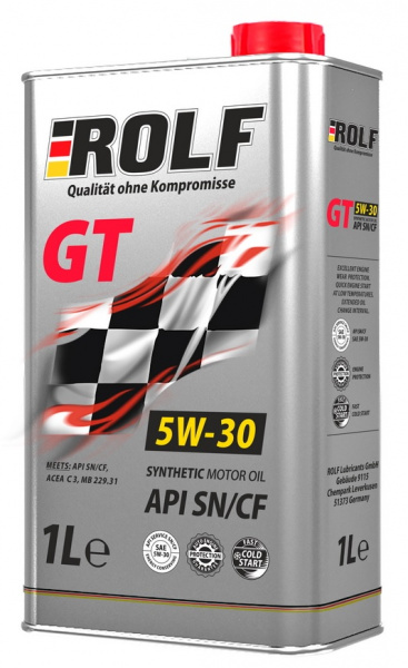 Фото Масло моторное синтетическое ROLF GT SAE 5W30 API SN/CF. 1л