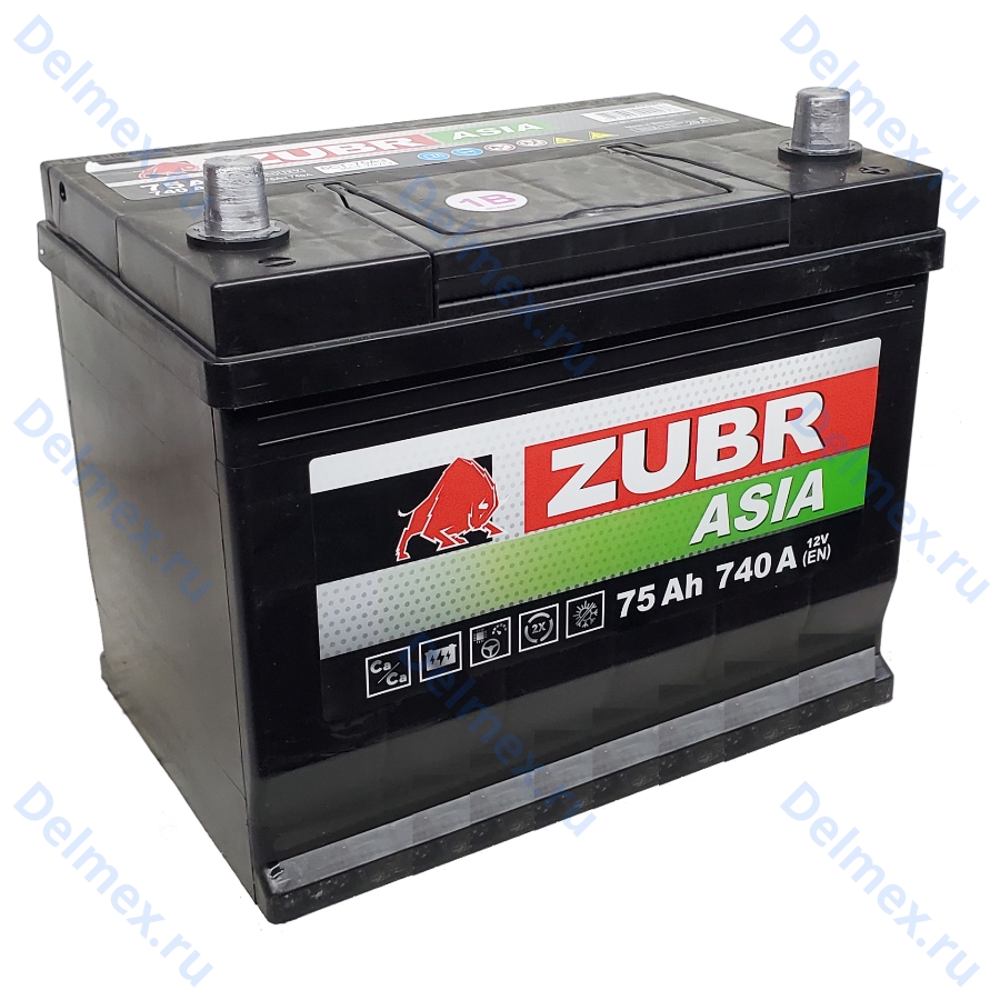 Аккумуляторная батарея ZUBR Premium Asia 75Ah о/п (ниж./борт) фото 