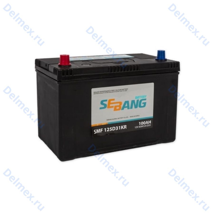 Аккумуляторная батарея SEBANG 6СТ-100L SMF (125D31KR) прямой полярности