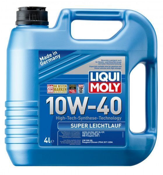 Фото Масло моторное НС-синтетическое Super Leichtlauf 10w-40 SL/CF/EC;A3/B3 4л LiquiMoly