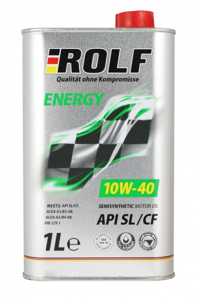 Фото Масло моторное полусинтетическое ROLF Energy SAE 10W40 API SN/CF. 1л