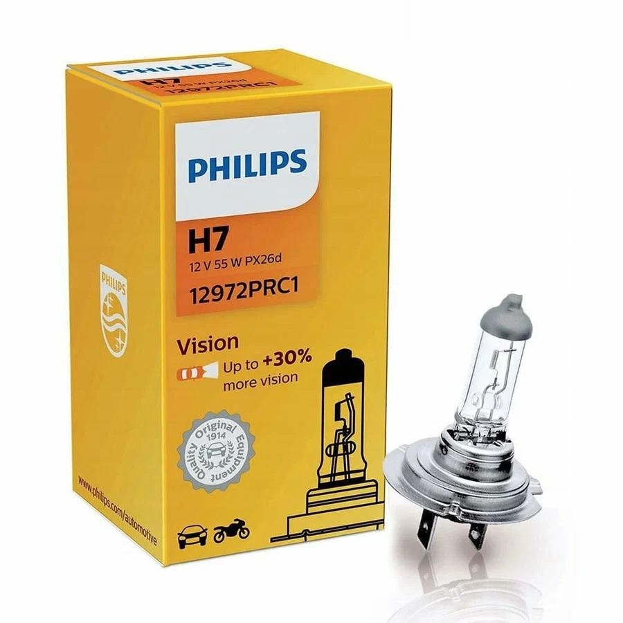 Лампа 12V H1 55W +30% PHILIPS Premium 1шт картон