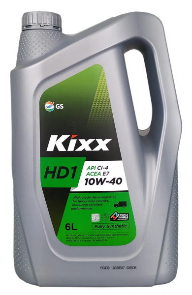 Фото Масло моторное дизельное синтетическое KIXX HD1 10W40 CI-4/SL 6л
