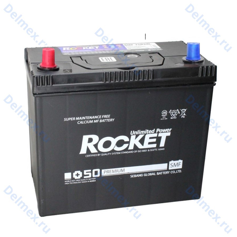 Аккумуляторная батарея ROCKET 6СТ-55 Asia прямой полярности фото 