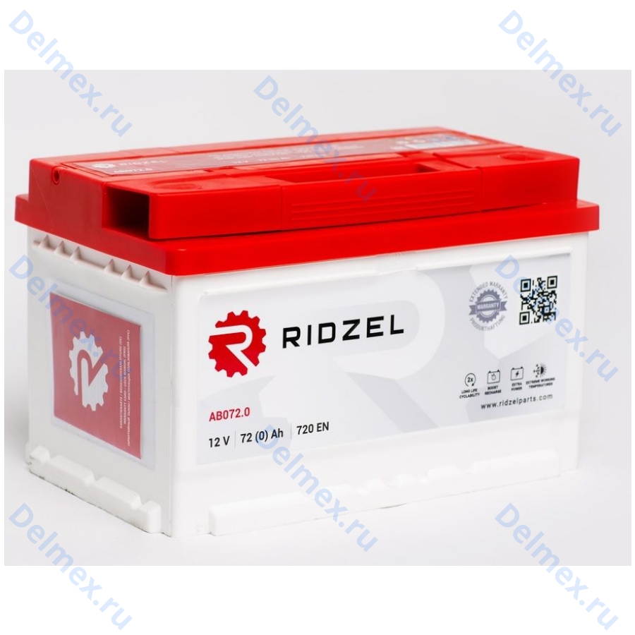 Аккумуляторная батарея RIDZEL 12V 72Ah обратной полярности низкий