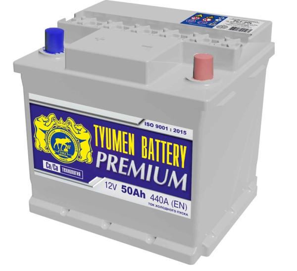Аккумуляторная батарея Tyumen Battery 6СТ-50LR PREMIUM обратной полярности