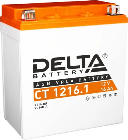 Аккумуляторная батарея DELTA СТ-1216.1 AGM (YTX16-BS) прямая полярность, залитый