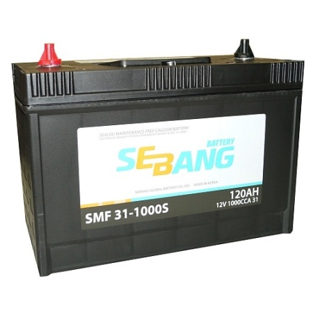 Фото Аккумуляторная батарея SEBANG 6СТ-120L SMF (31-1000S) прямой полярности винтовая клемма