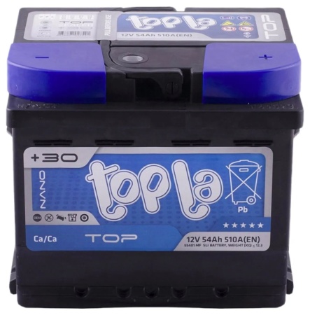 Фото Аккумуляторная батарея TOPLA 6СТ-54L Top Sealed обратной полярности низкая