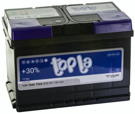 Фото Аккумуляторная батарея TOPLA 6СТ-78L Top Sealed обратной полярности (118678)