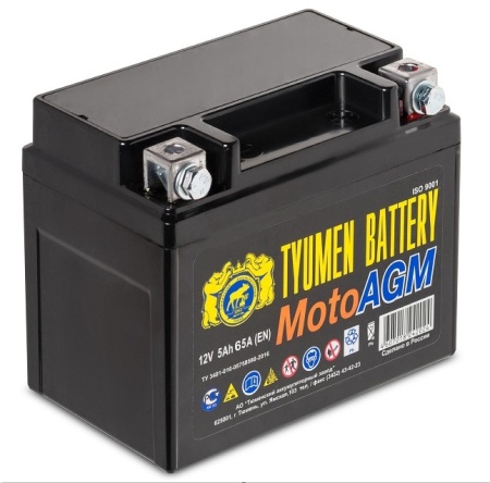 Аккумуляторная батарея Tyumen Battery 6МТС-5 Moto AGM обратной полярности