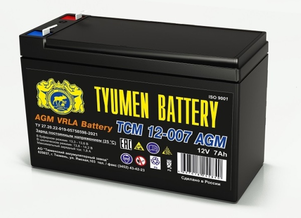 Аккумуляторная батарея Tyumen Battery ТСМ-12007 AGM