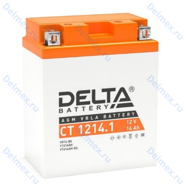 Аккумуляторная батарея DELTA СТ-1214.1 AGM (YB14BS) прямая полярность, залитый