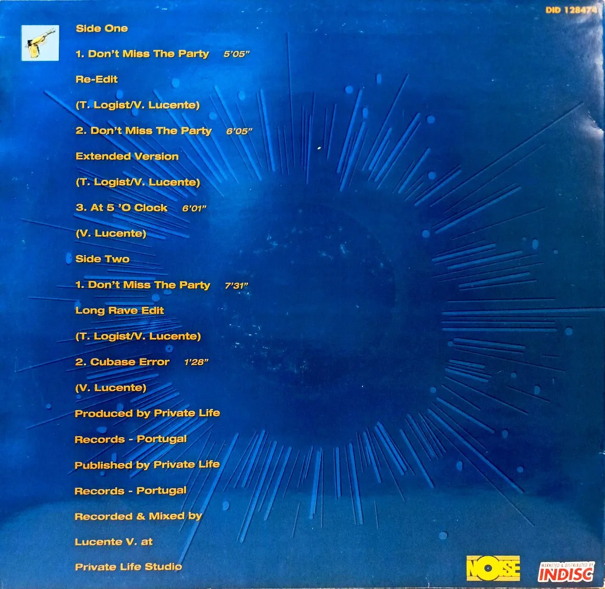 One Shot — Don’t Miss The Party — виниловая пластинка 12" — Бельгия — 1993 — изображение 2
