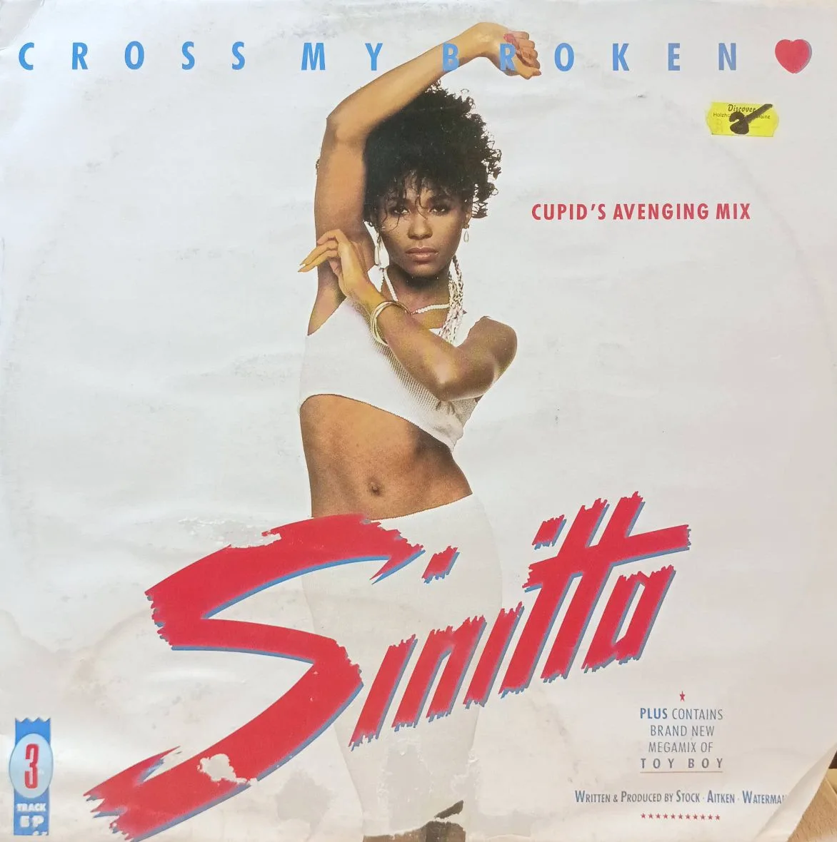 Sinitta — Cross My Broken Heart (Cupid’s Avenging Mix) — виниловая пластинка 12" — Великобритания, 1988