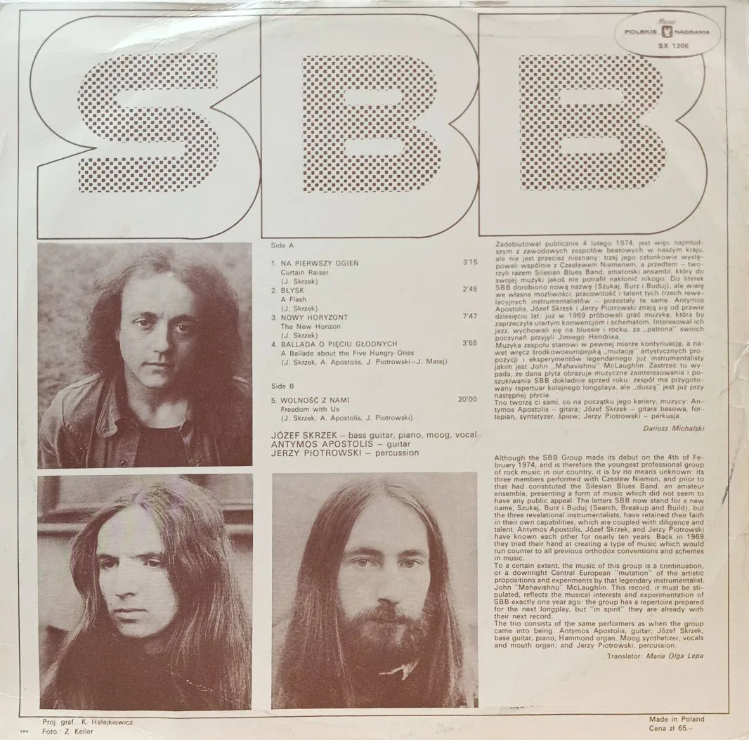 SBB — Nowy Horyzont — виниловая пластинка LP — Польша, 1975 — изображение 2