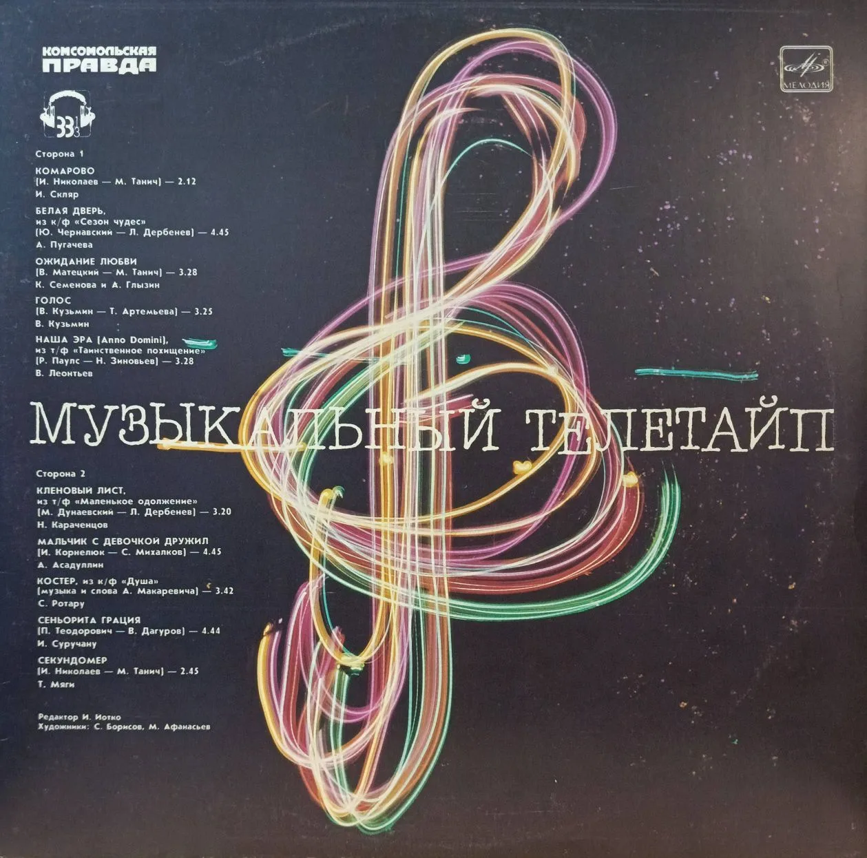 «Музыкальный телетайп» — виниловая пластинка LP, сборник хитов советской эстрады, «Мелодия», 1986