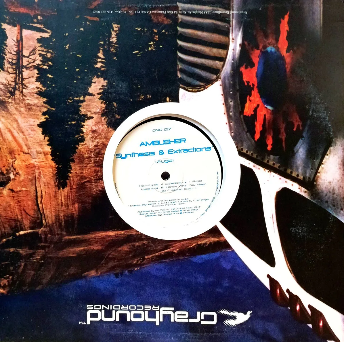 Ambusher — Synthesis & Extractions — виниловая пластинка 12" — США, 2000 — Grayhound Recordings