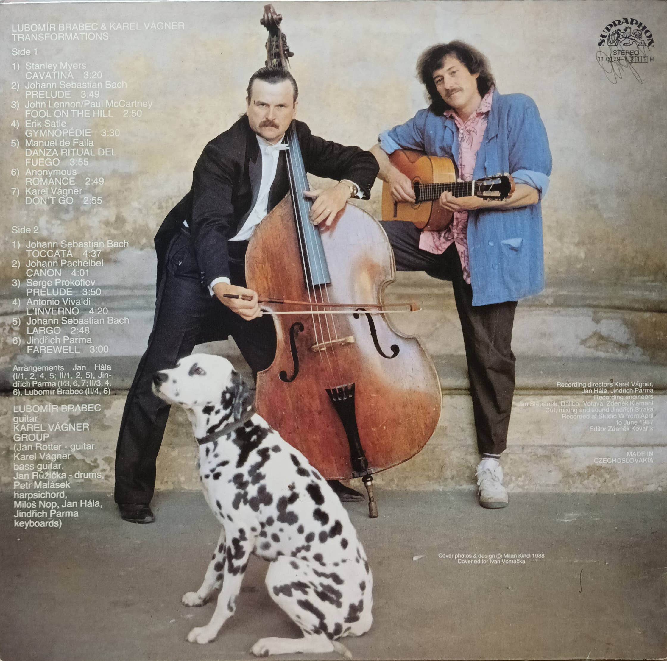 Lubomír Brabec & Karel Vágner — Transformations — виниловая пластинка LP — Чехословакия, 1988 — изображение 2