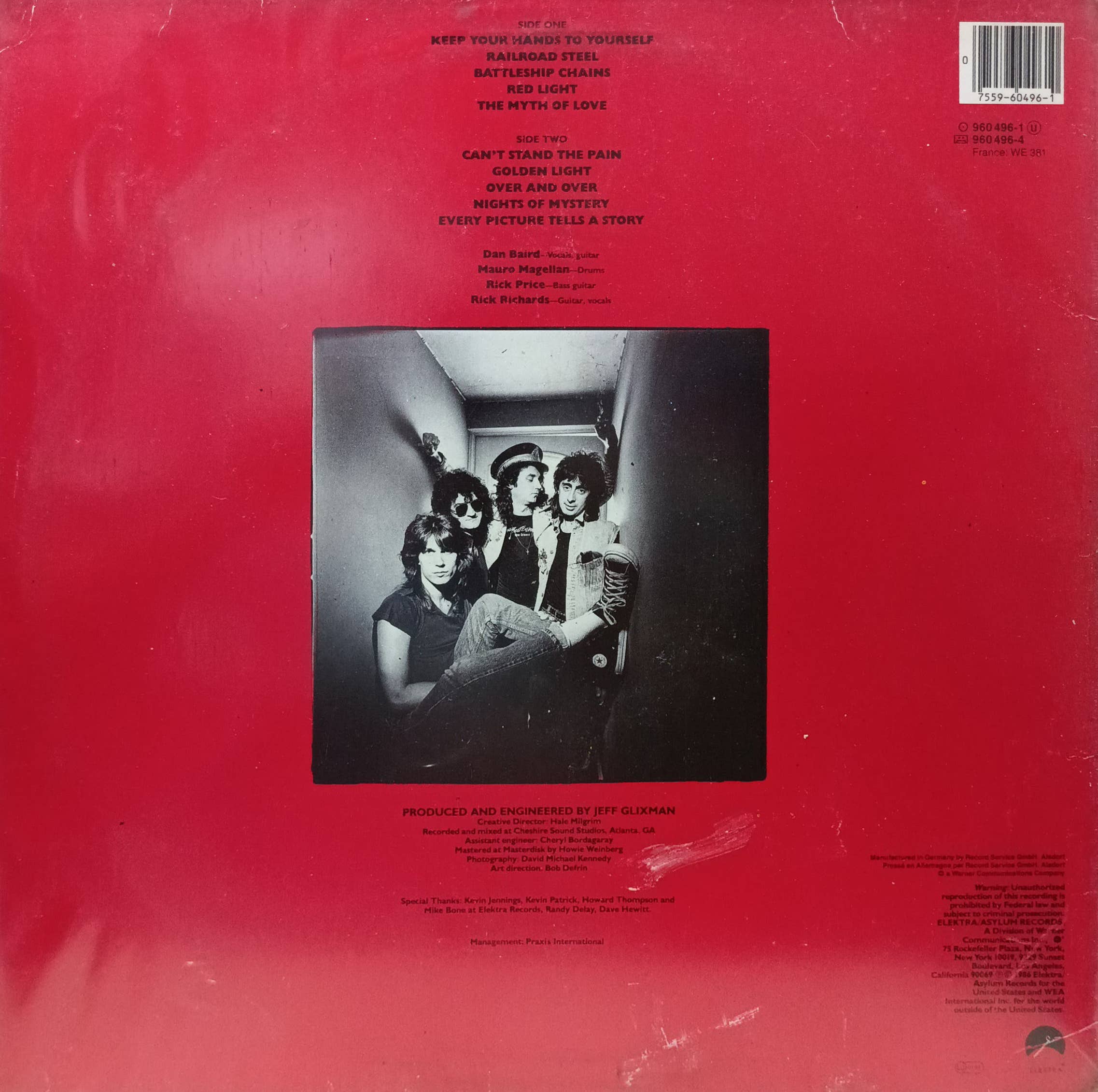 The Georgia Satellites — одноимённый дебютный альбом, виниловая пластинка LP, Elektra Records, США, 1986 — изображение 2