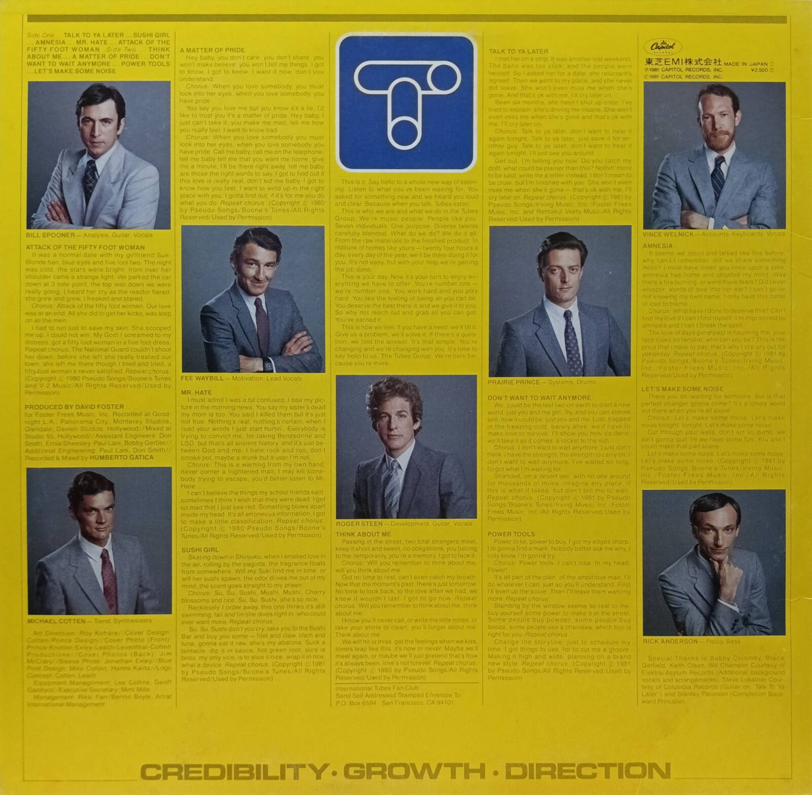 The Tubes — «The Completion Backward Principle», виниловая пластинка LP, Capitol Records, Япония, 1981 — изображение 2