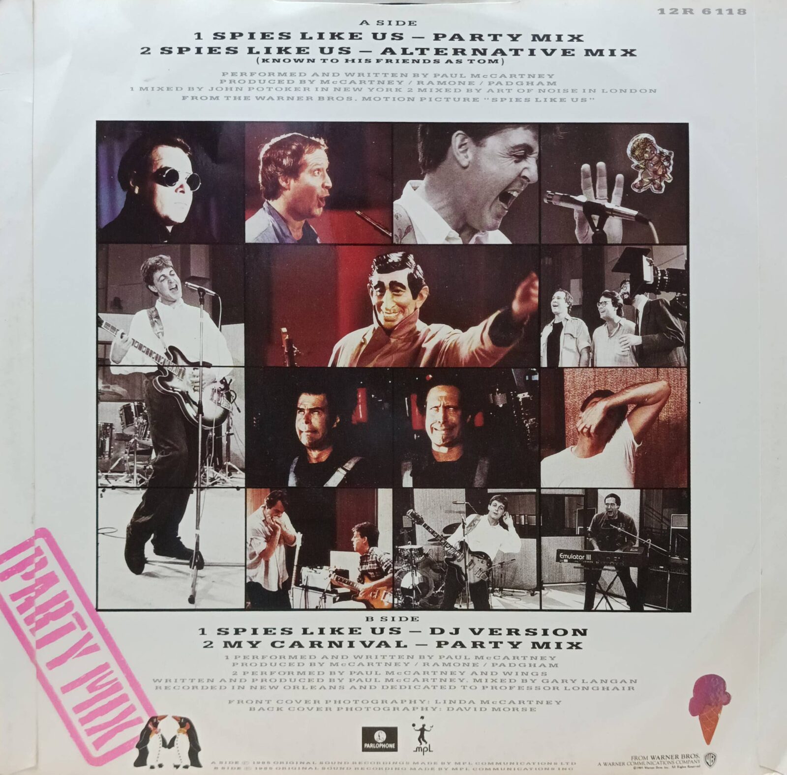 Paul McCartney — Spies Like Us (Party Mix) — виниловая пластинка 12" — Великобритания, 1985 — изображение 2