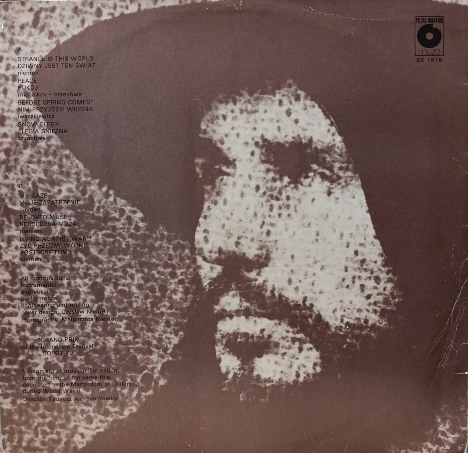 Czesław Niemen — «Postscriptum» — виниловая пластинка LP — Польша, 1980 — Polskie Nagrania Muza — изображение 2