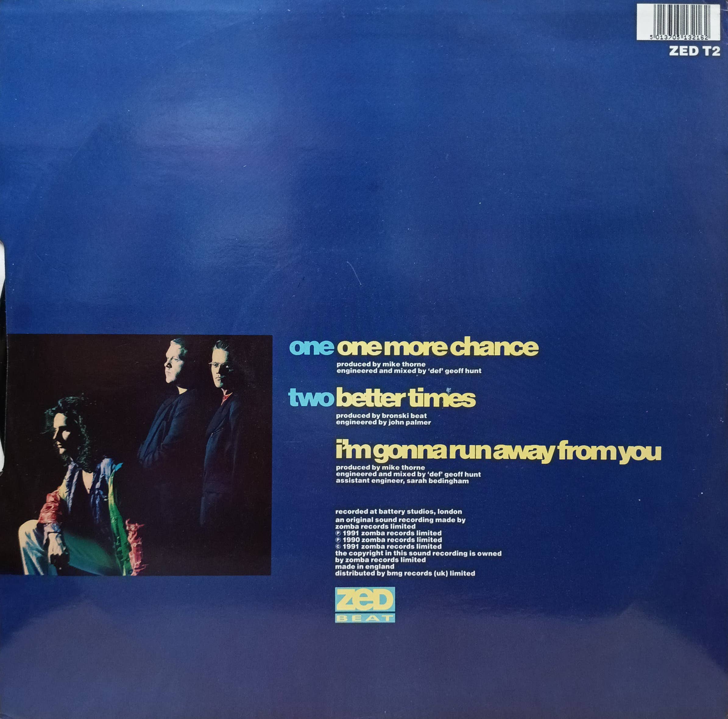 Bronski Beat — One More Chance — сингл/альбом, Zed Beat/Jive, 1991, synth‑pop, hi‑NRG — изображение 2