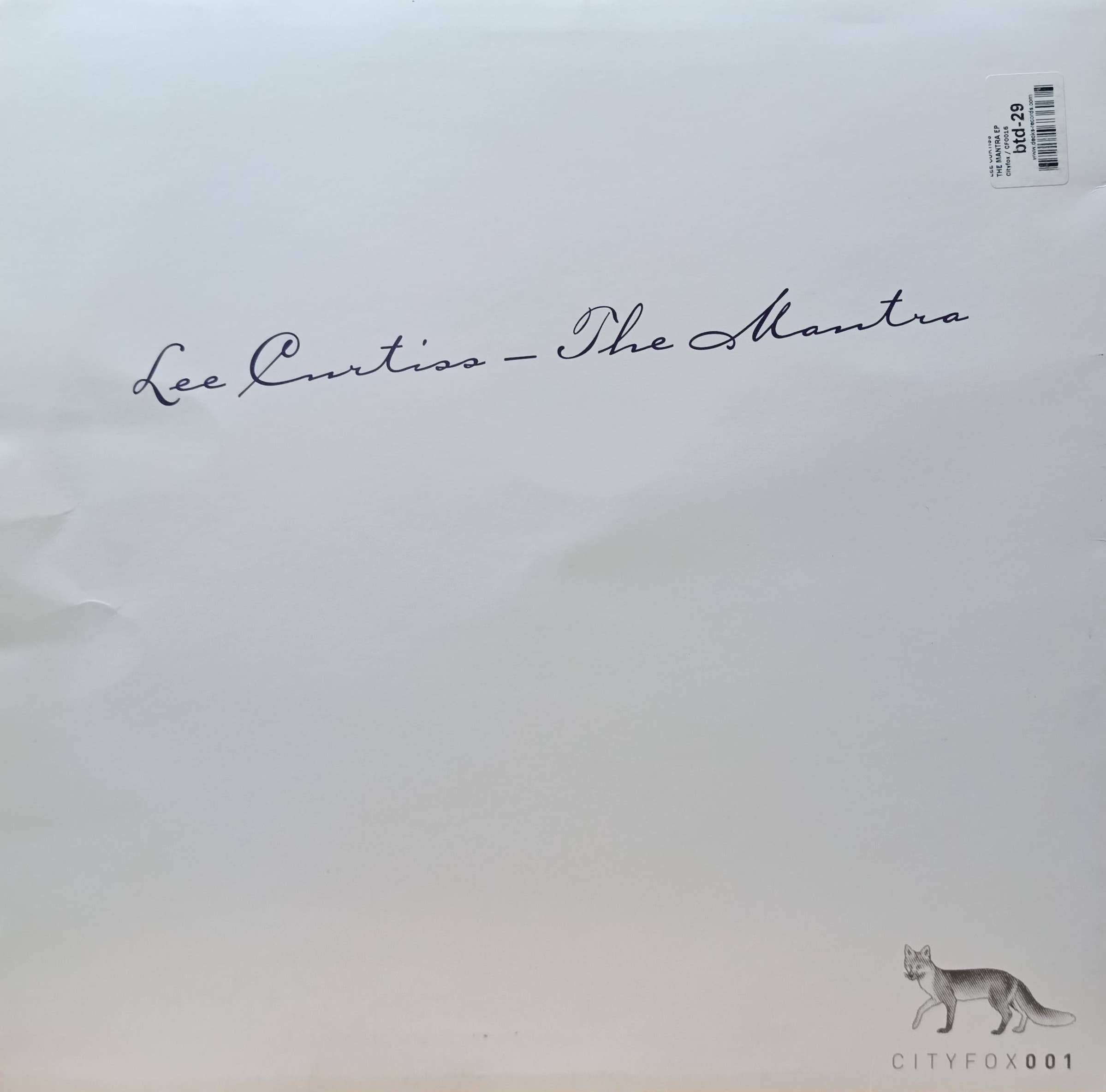 Lee Curtiss — The Mantra EP — виниловая пластинка 12", Cityfox CF001, 2009, Швейцария, white label promo — изображение 2