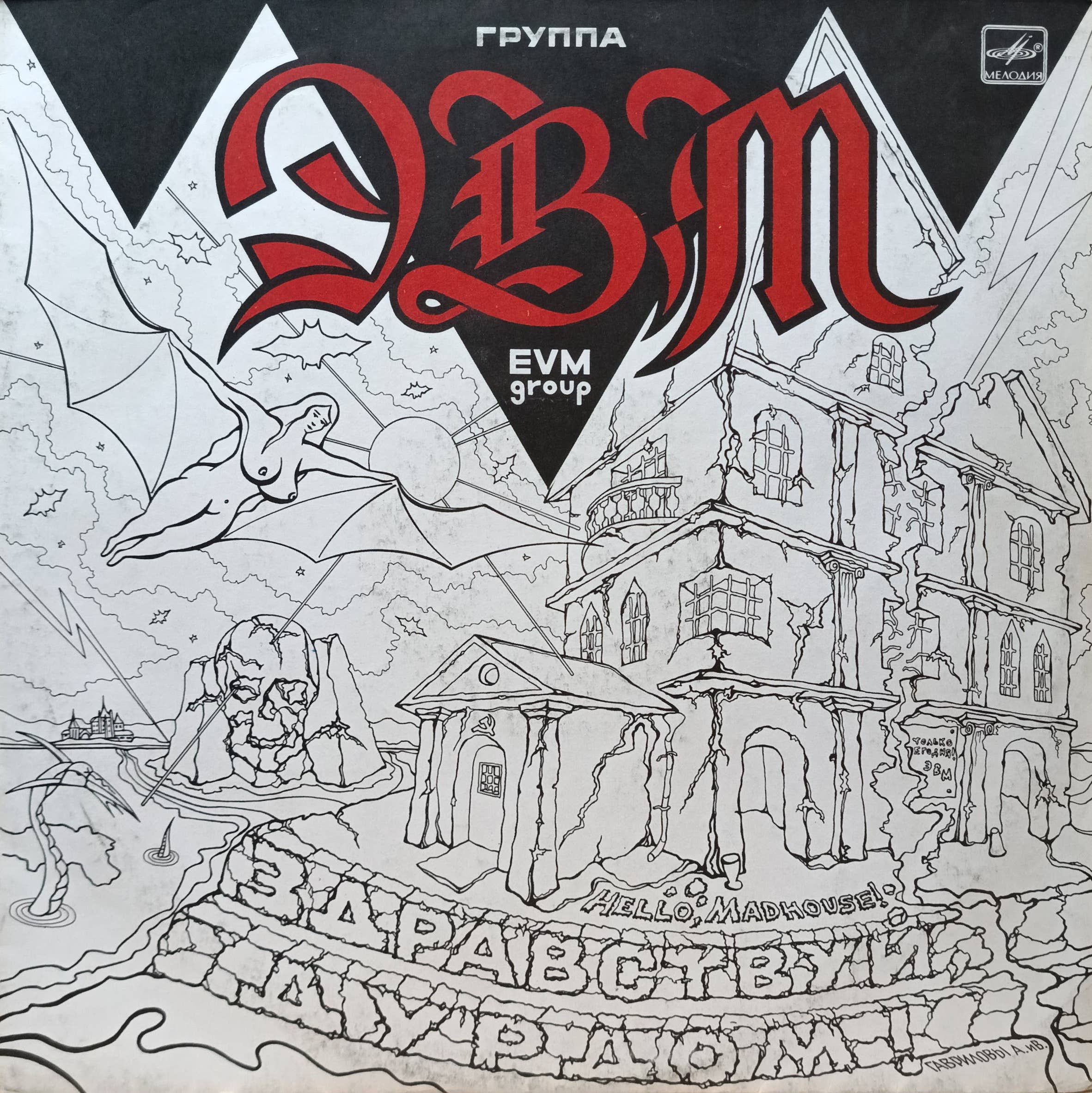 Группа ЭВМ (EVM group) — Здравствуй, Дурдом! — виниловая пластинка LP — СССР, 1990
