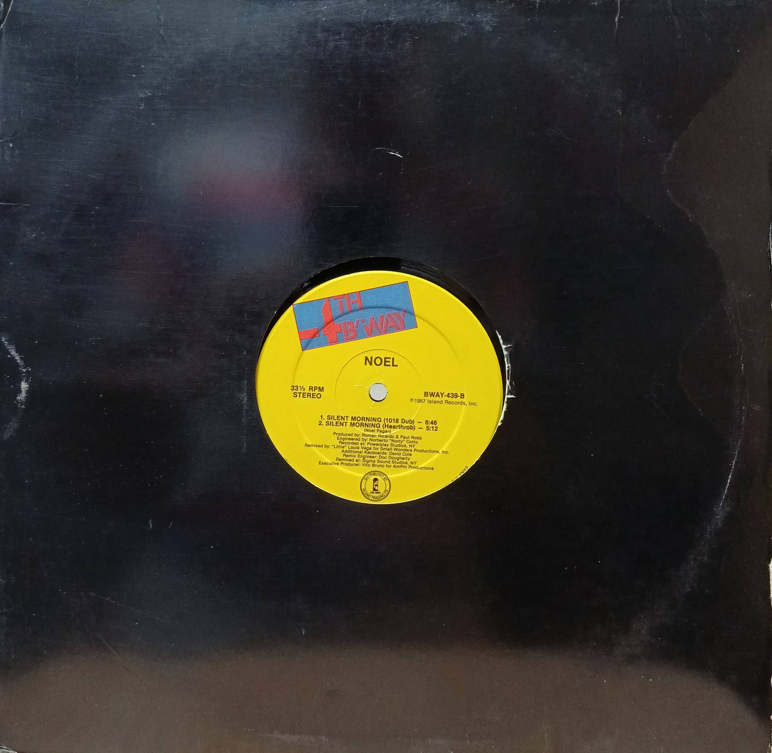 Noel (Noel Pagan) — Silent Morning (12" Club / Percapella) — виниловая пластинка 12" — 4th & B'way BWAY‑439‑A — 1987 — изображение 2