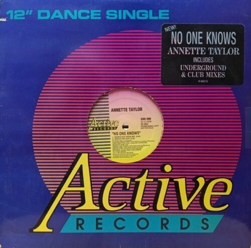 Annette Taylor — No One Knows — виниловая пластинка 12" Promo Single, Active Records, 1991